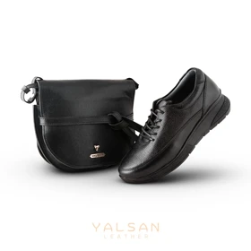 ست کیف و کفش زنانه چرم یلسان مدل برکه کد 932-RUFIYA-MC