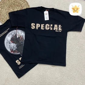 تیشرت مشکی پسرانه SPECIAL پنبه 7 تا 12 سال