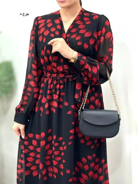 پیراهن بلند حریر آستردار آوا کد 4397