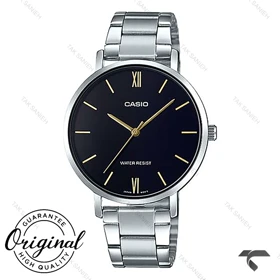 ساعت کاسیو زنانه LTP-VT01D-1B سیلور صفحه مشکی Casio-10343-L