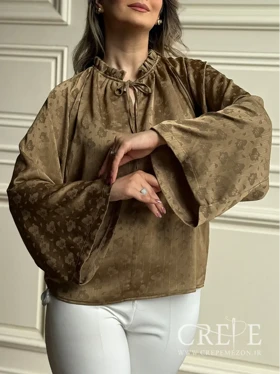 شومیز یقه چین طرحدار