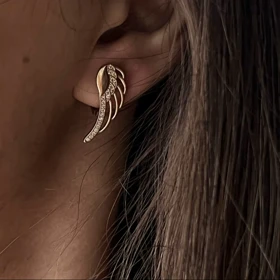 گوشواره بال روکش طلا