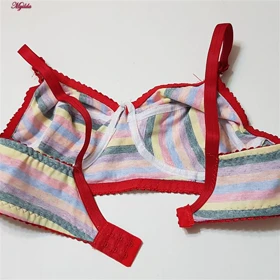 سوتین زنانه گلستان مدل بدون فنر رنگین کمانی قرمز کد 4955-2