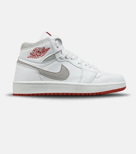 کفش کتانی ساق‌دار مردانه و زنانه سفید طوسی قرمز NIKE jordan 1 مدل 8795