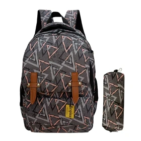 کیف مدرسه دخترانه مثلث طوسی Gray triangle باجامدادی (برند رسپینا)