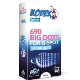 کاندوم خاردار ناچ کدکس Kodex مدل BIG DOTS بسته 10 عددی