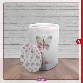 سبد اسباب بازی اتاق کودک برند مینوریا طرح پروانه کد p-461