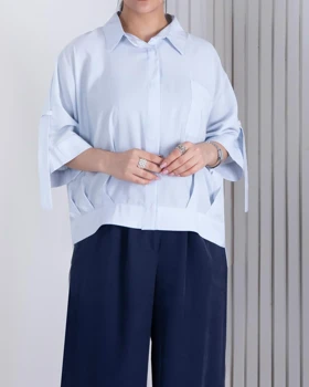 شومیز زنونه پری دکمه مخفی تک جیب COLLECTHION