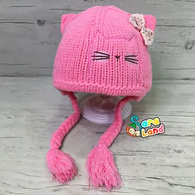 کلاه بافت نوزاد گیس دار طرح گربه