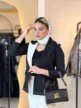 کت دیپلمات یقه سفید مشکی 120603