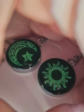 گردنبند ست کاپلی ماه و خورشید شبتاب