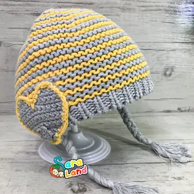 کلاه بافت نوزاد گیس دار طرح قلب