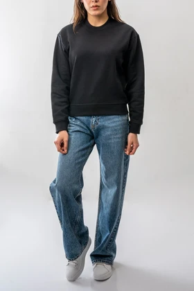 تیشرت آستین بلند دورس سرشانه افتاده زنانه