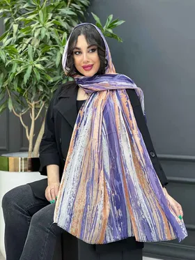 شال حریرنخ آبرنگی خطی