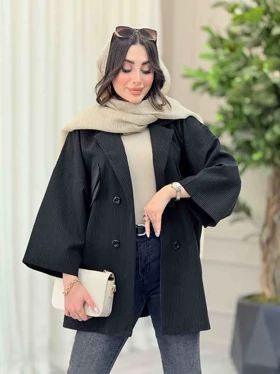 مانتو راه راه چهاردکمه سها