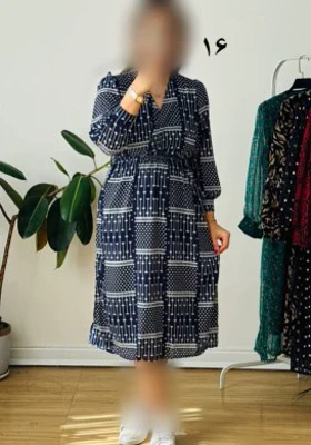 پیراهن حریر سرمه سری 21