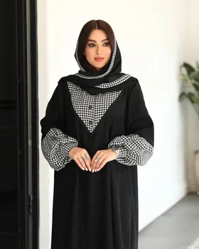 دوتیکه پیراهن عبایی وشال ست طرح نورا کد 2604