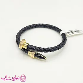 دستبند دخترانه چرم مدل میخی کارتیه مشکی