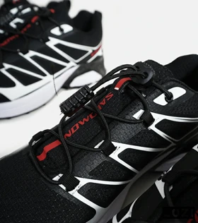 کفش کتانی مشکی سفید قرمز Salomon xt-6