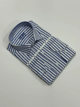 پیراهن راه راه آستین بلند مردانه - قواره کلاسیک