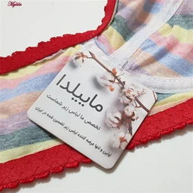 سوتین زنانه گلستان مدل بدون فنر رنگین کمانی قرمز کد 4955-2