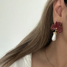 گوشواره زنانه گل ارکیده کد 473