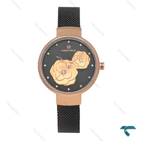 ساعت نیوی فورس NF75013 زنانه رزگلد مشکی NaviForce-6955-L