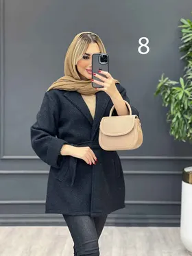 پالتو کمر دار آستین دوبل