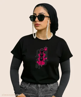 کراپ زنانه طرح اسکویید گیم کد 1048