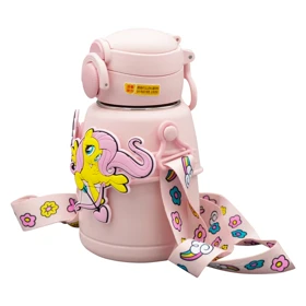 بطری و تراول ماگ پونی کوچولو بچگانه مدل Flutter Shy ظرفیت 0.6 لیتر