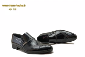 کفش مجلسی هشترگ ورنی بدون بند چرم طبیعی