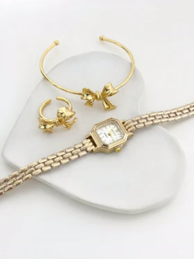 ست دستبند انگشتر پاپیون زنانه 901