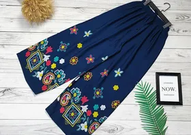 شلوار نخی حاشیه گل زنانه