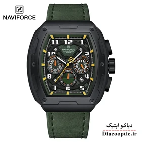 ساعت مچی مردانه سه موتور برند نیوی فورس چرمی مدل NF 8053 بند مخمل