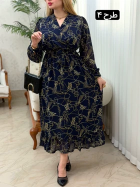 پیراهن حریر پایین چین 3760