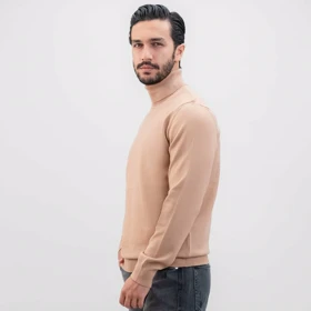 پلیور بافت یقه اسکی اسلیم فیت مردانه - 03252356