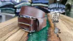کمربند چرم قهوه ای تیره