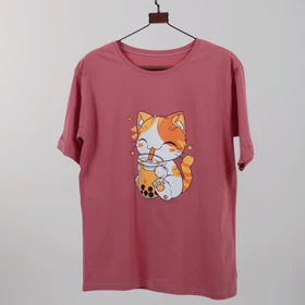 تیشرت گربه (گلبهی)