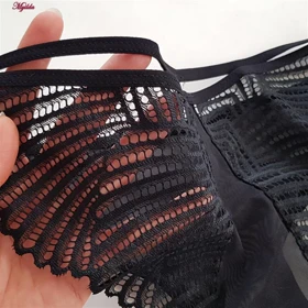 ست شورت و سوتین زنانه دانتل پروانه ای مشکی میسا کد 4735-6115