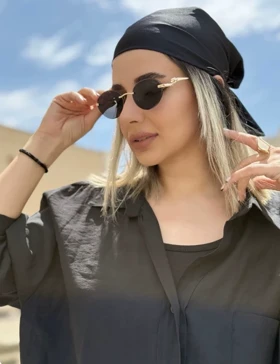 عینک دودی کارتیر دسته فلزی بیضی