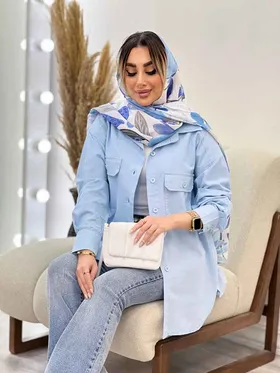 مانتو دو جیب پاکتی آستین دو دکمه