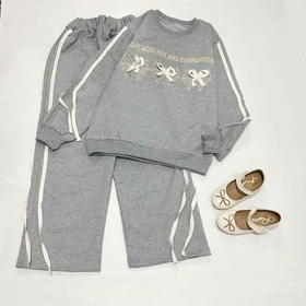 بلوز شلوار دخترانه طرح بند پاپیونی تنیجری