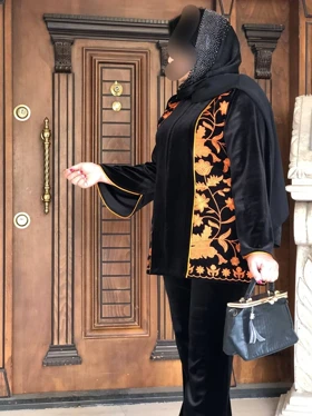 کت مزونی مخمل سوزن دوزی رزا
