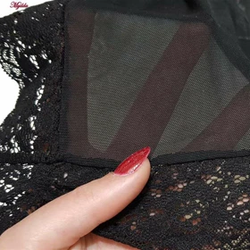 روبدوشامبر گیپور زنانه مشکی کد 4304-81008