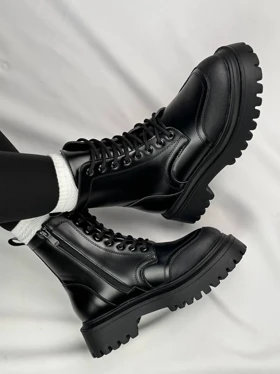 نیم بوت چرم بندی زنانه