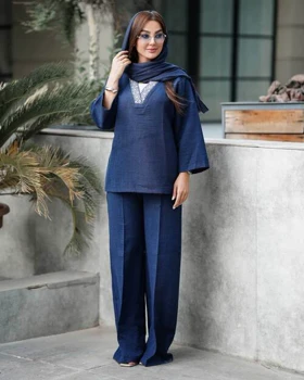 مانتو شلوار یقه هفت