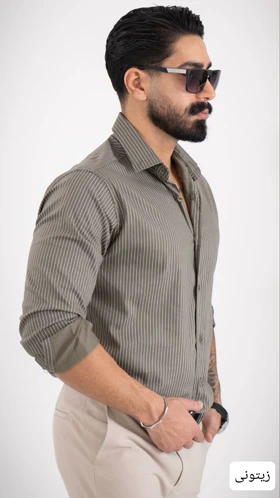 پیراهن مردانه راه راه اذین_کد4638