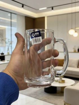 لیوان دسته دار شفاف