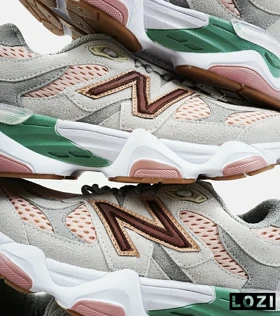 کفش کتانی مردانه و زنانه طوسی گلبهی NEW BALANCE 9060 مدل 2156