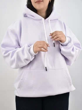 هودی سه نخ داخل کرکی یونیسکس ضخیم white